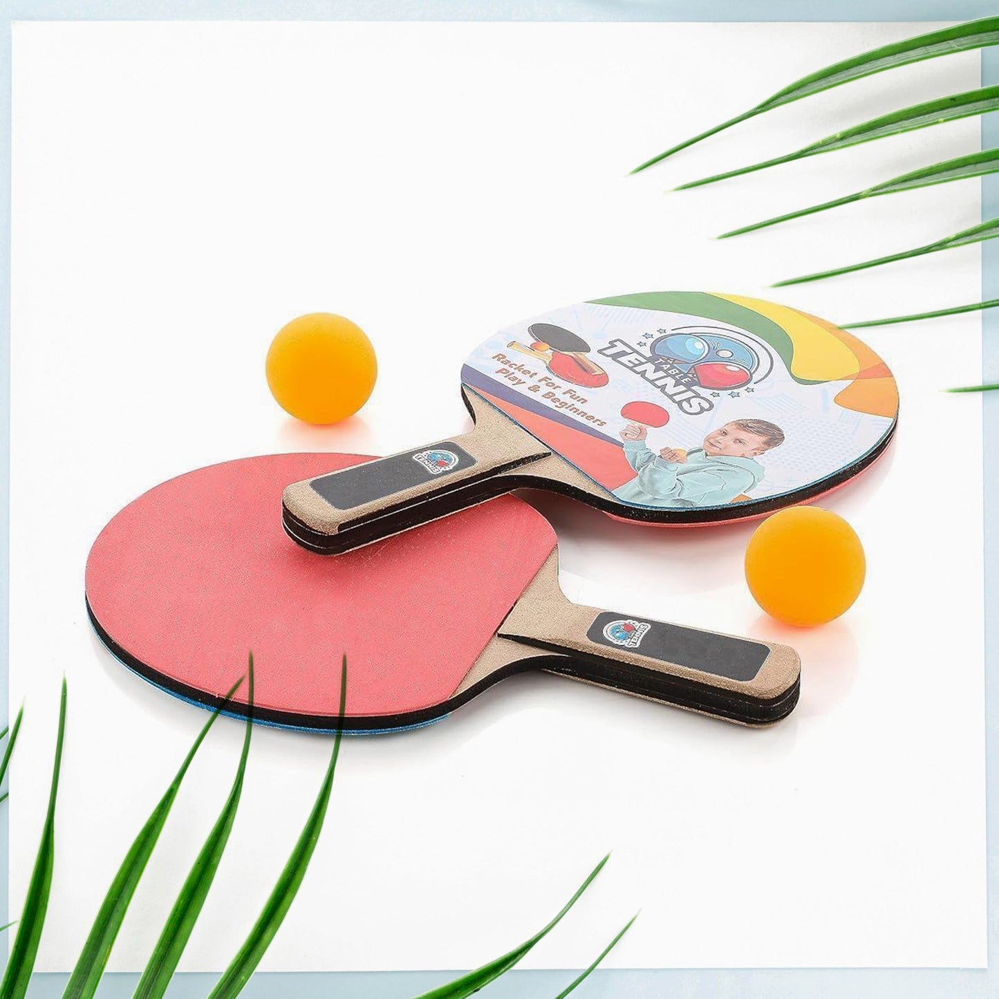 Portable Table Tennis Self-Training Set with Elastic Shaft - Includes 2 Paddles & Balls - Happy Price - Image 2