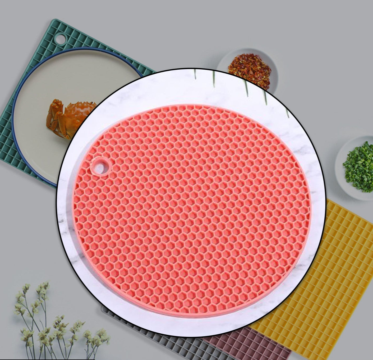 1pc Silicone Hot Mat Used For Breakfast Lunch And Dinner Purposes In Different-different Places. - Happy Price - Image 1