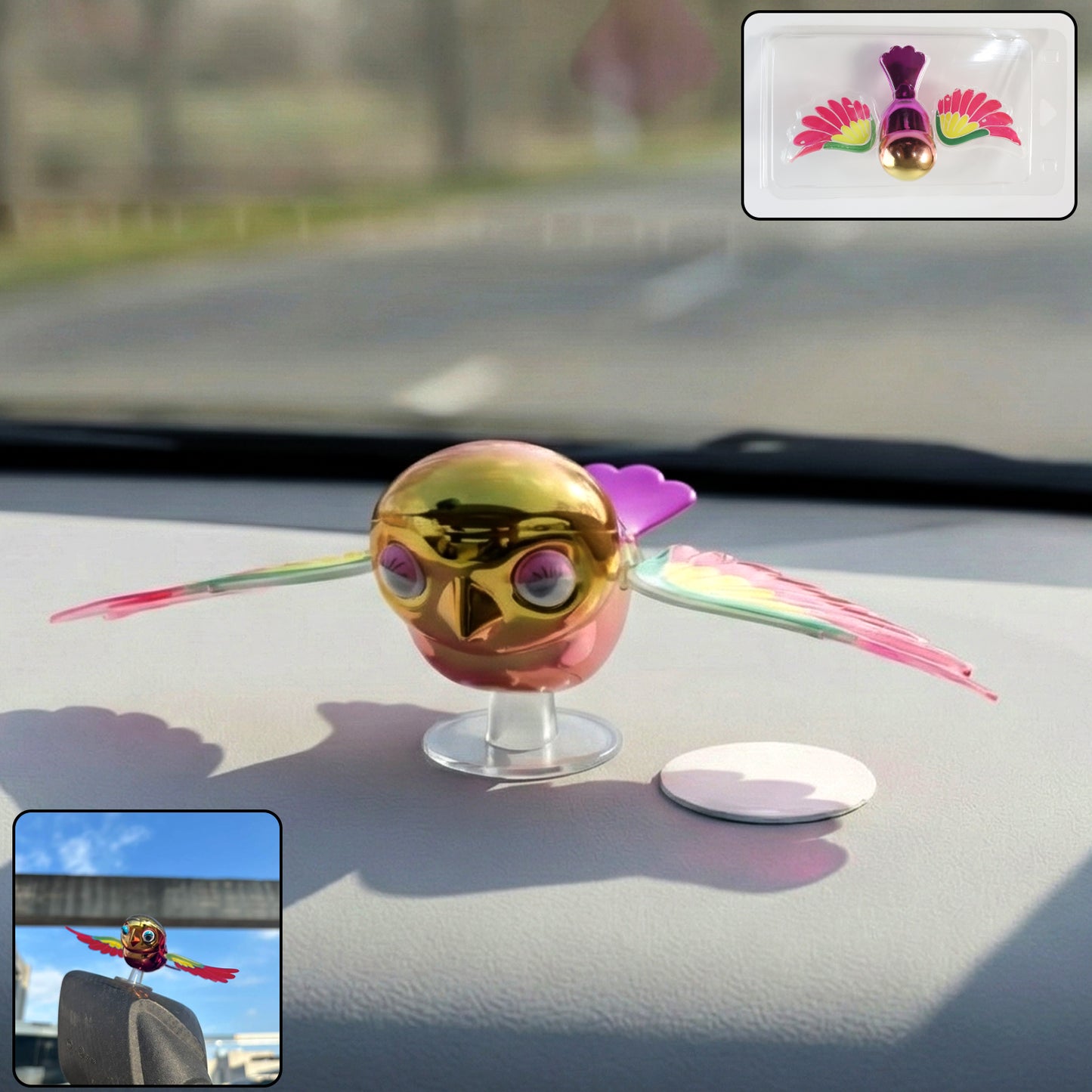 Wind-Activated Flying Bird Dashboard Decor (1 Pc) - Happy Price - Image 2