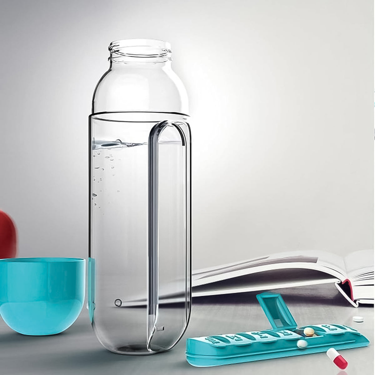 Pill Vitamin Bottle Water Bottle Multi Functional Use For Traveling Outdoor Use Water Bottle Travelling Kit Summer Special Bottle (600 Ml Mix Color ) - Happy Price - Image 4