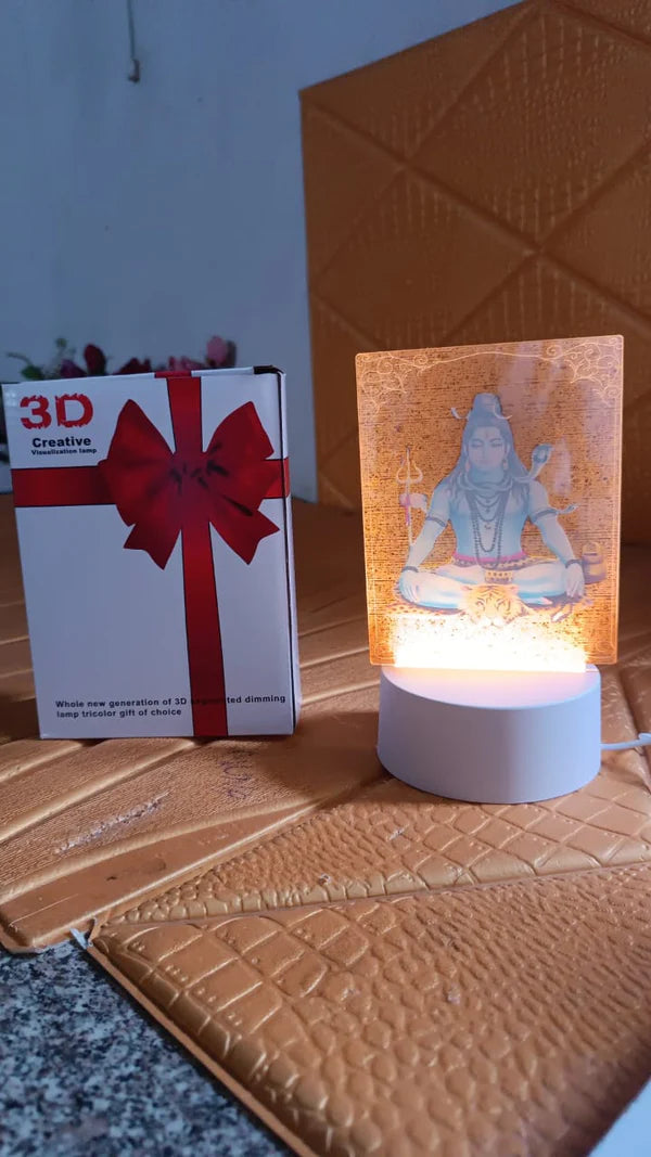 Lord Shiva 3D LED Night Light Frame (1 Pc) - Warm White Illumination - Happy Price - Image 2