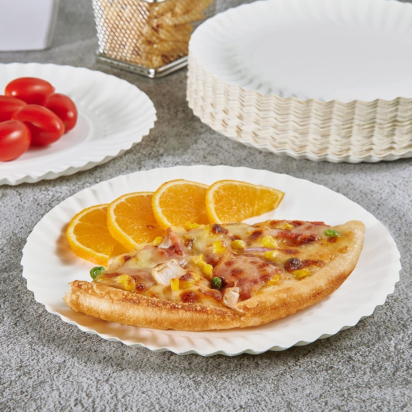 9 Inch Round Compostable Paper Plates - 25 Pcs Pack - Happy Price - Image 3