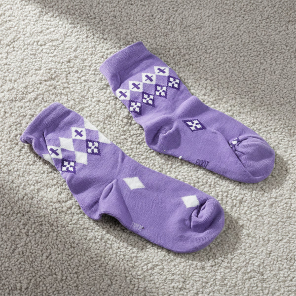 Comfortable Crew Socks - Soft Knit, Multicolor Pattern (1 Pair) - Happy Price - Image 3