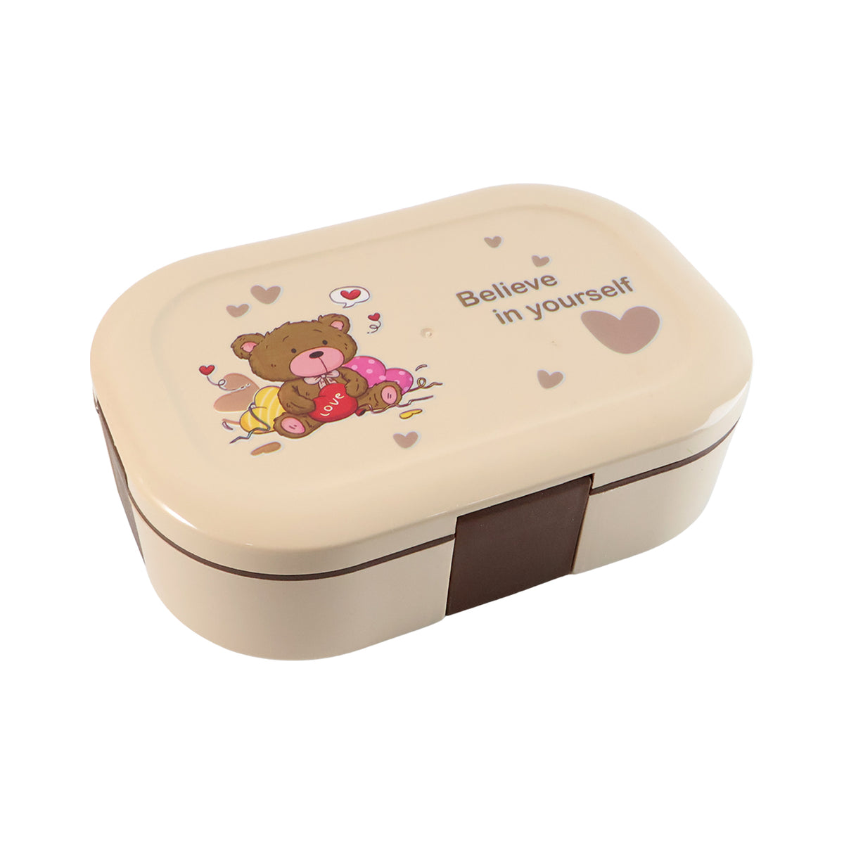 Teddy Print Kids Lunch Box - 500ml Tiffin with 2 Stainless Steel Containers - Happy Price - Image 2