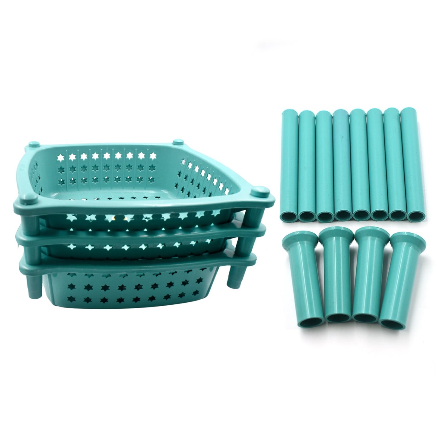 3 Layer Squre Kitchen Trolley Basket - Happy Price - Image 6