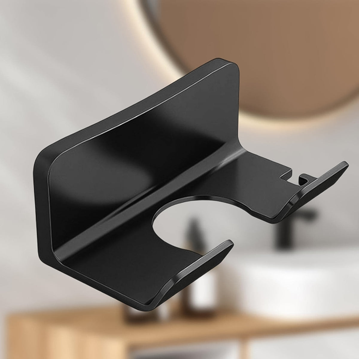 Wall Mounted Hair Dryer Holder - Plastic Organizer Rack for Bathroom & Bedroom - Happy Price - Image 6