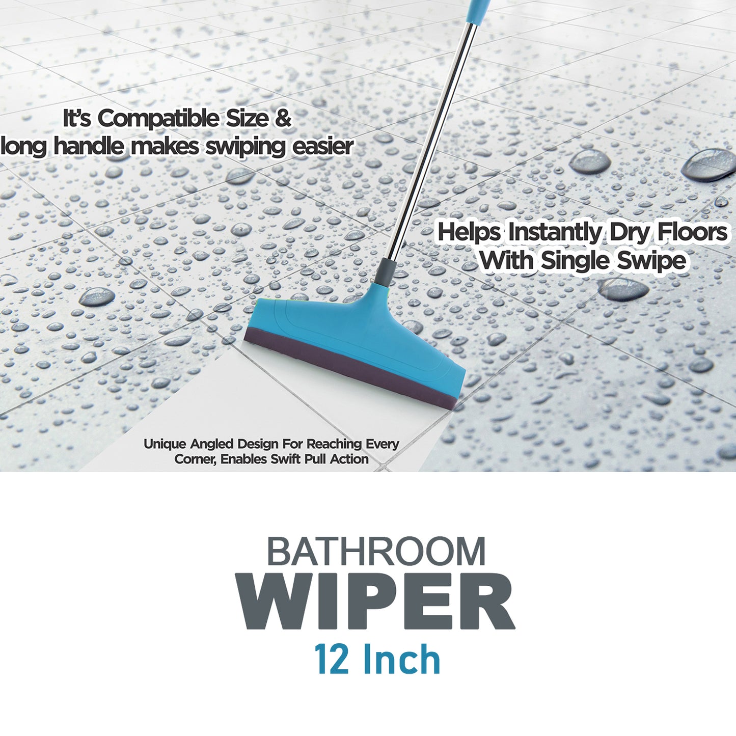 Adjustable Bathroom Wiper with 12 Inch Rubber Blade - Happy Price - Image 6