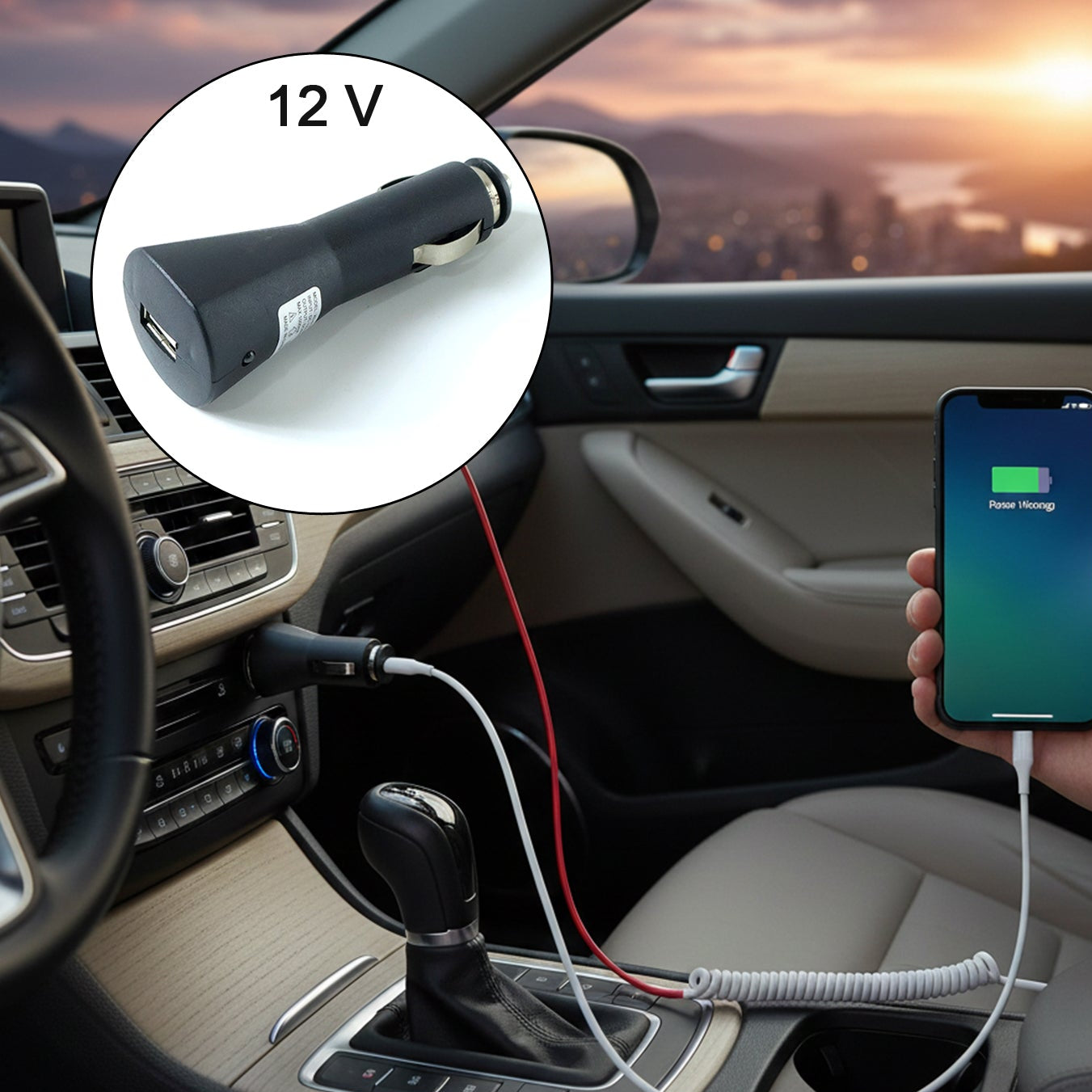 12V Single USB Car Charger Adapter for Mobile Charging (1 Pc) - Happy Price - Image 1