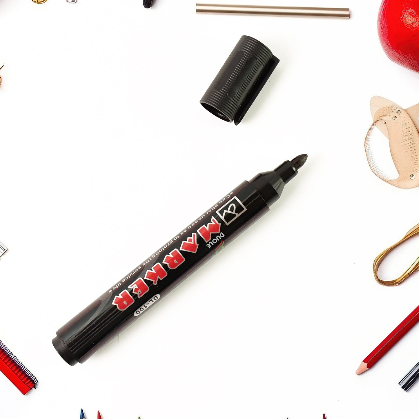 Premium Permanent Black Marker Pen Set (12 Pcs Set) - Happy Price - Image 5