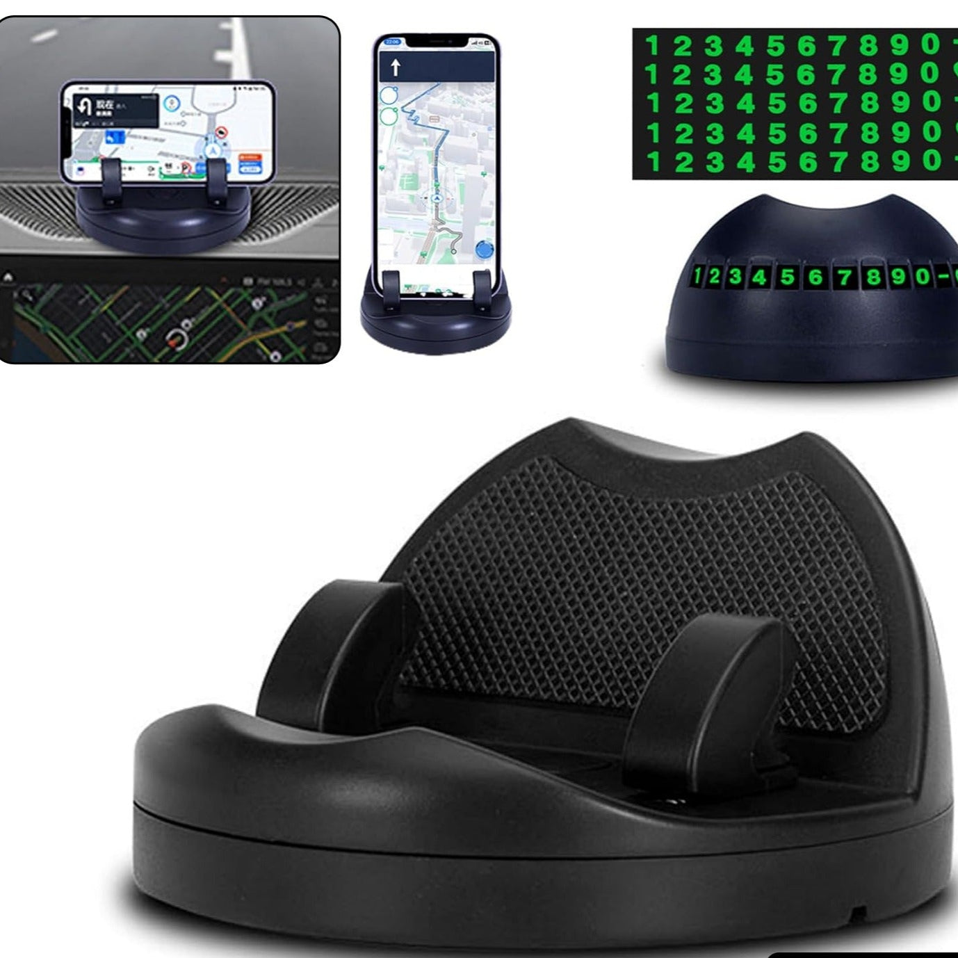 2 In 1 Car Anti-slip Mat Phone Holder Non Slip Sticky Phone Mount Holder (1 Set) - Happy Price - Image 1