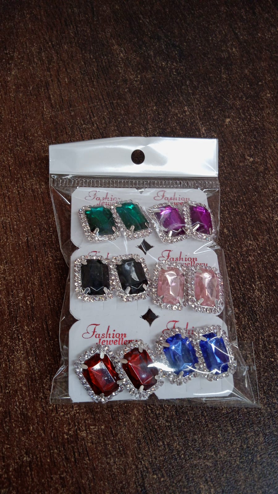 Diamond Jewellery Interchangeable Triangular Shaped Earrings (6 Pari Mix Color Design) - Happy Price - Image 7