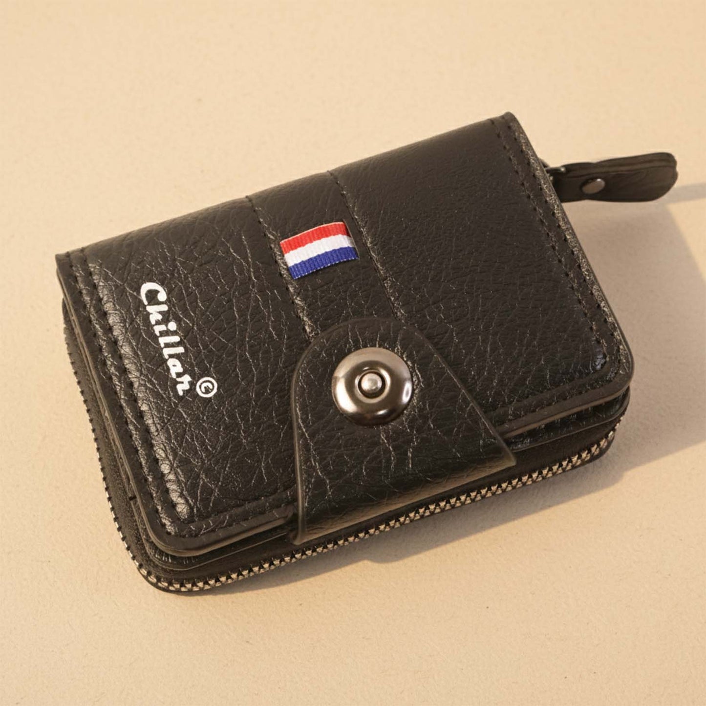 Compact Zip-Around Card Holder Wallet with Snap Closure - 1 Pc - Happy Price - Image 3