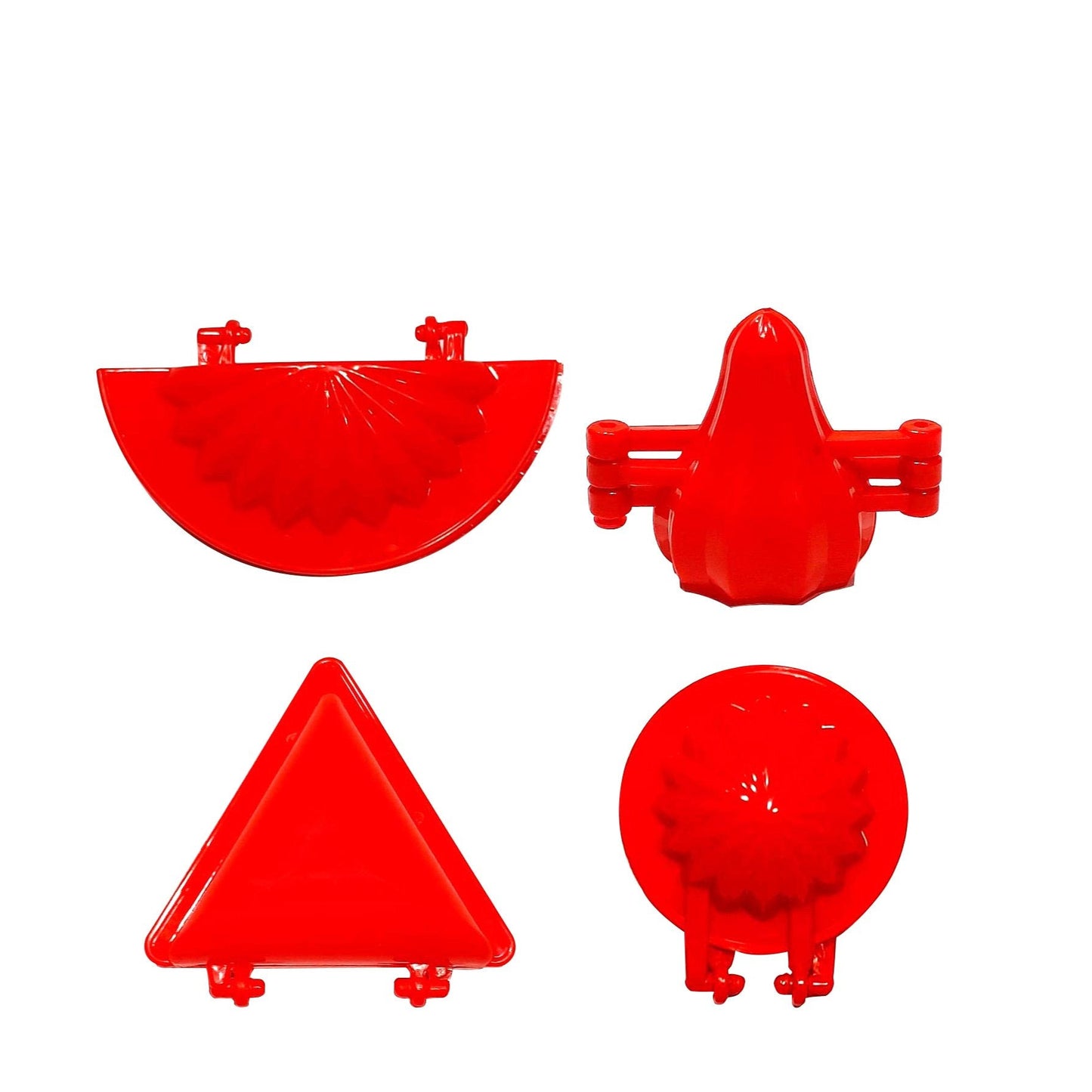4 Pcs Plastic Red Kitchen Tool Mould Dough Press - Happy Price - Image 1