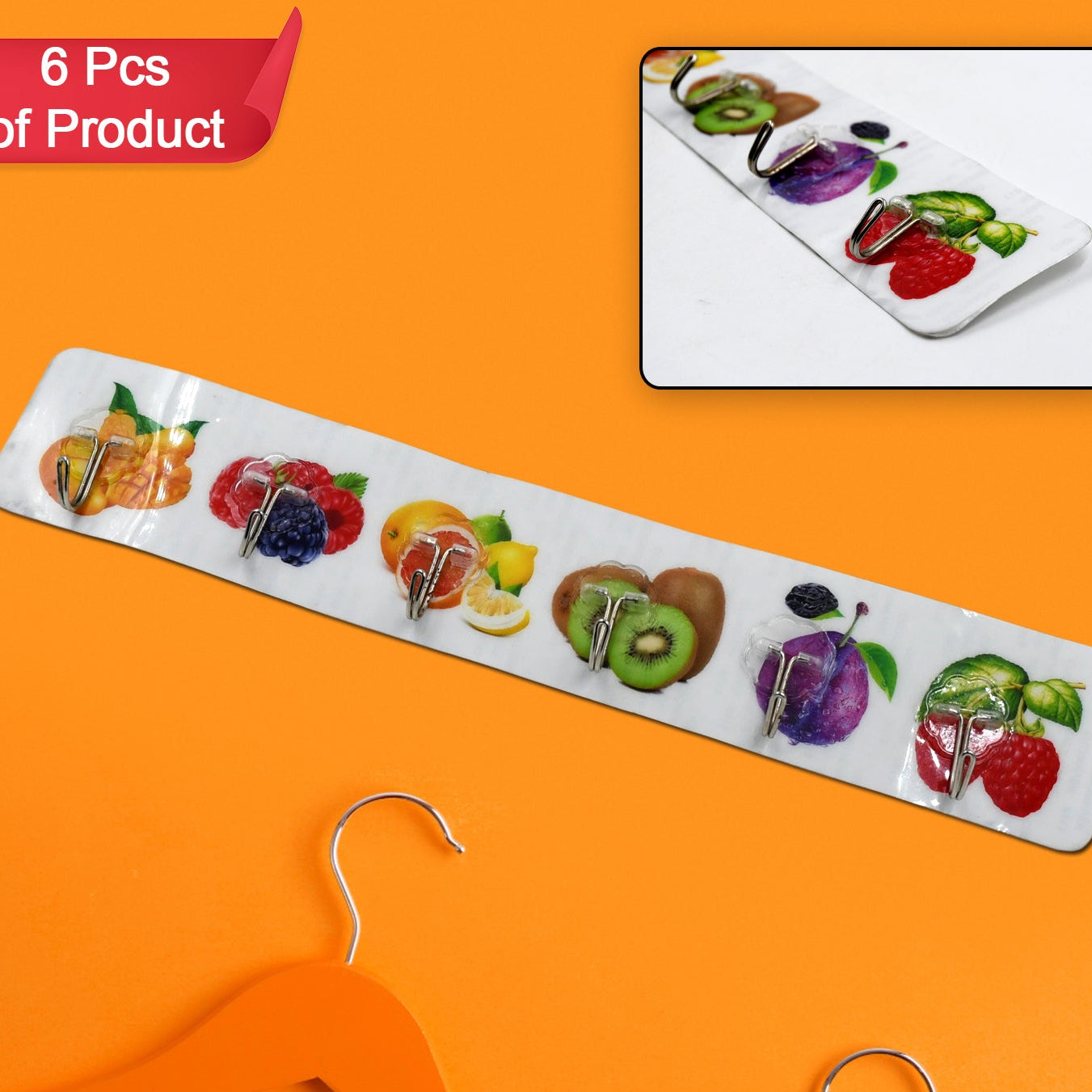 Tranparent Wall Hook Strong Wall Hook Adhesive Hook Wall Hooks High Quality Premium Hook For Home Office Multiuse Hook ( 6pc ) - Happy Price - Image 1