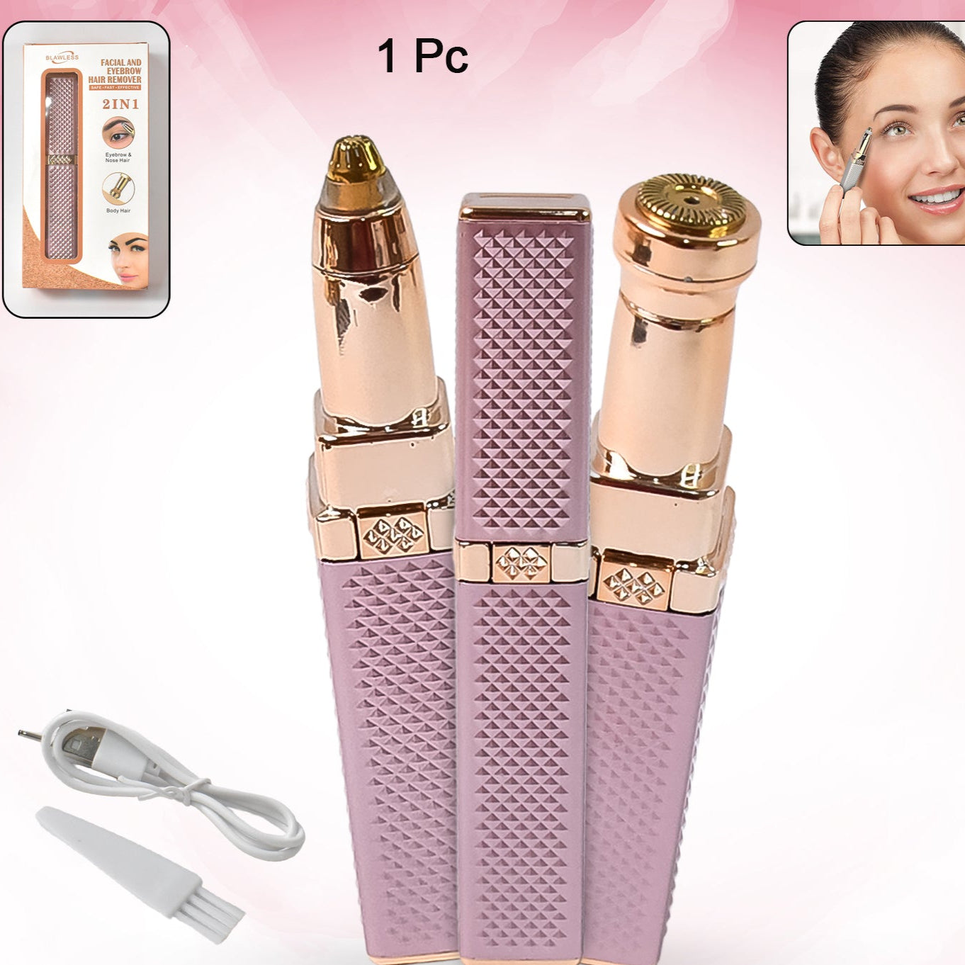 2-in-1 Eyebrow Razor Painless Hair Shaver (1 Pc) - Happy Price - Image 1