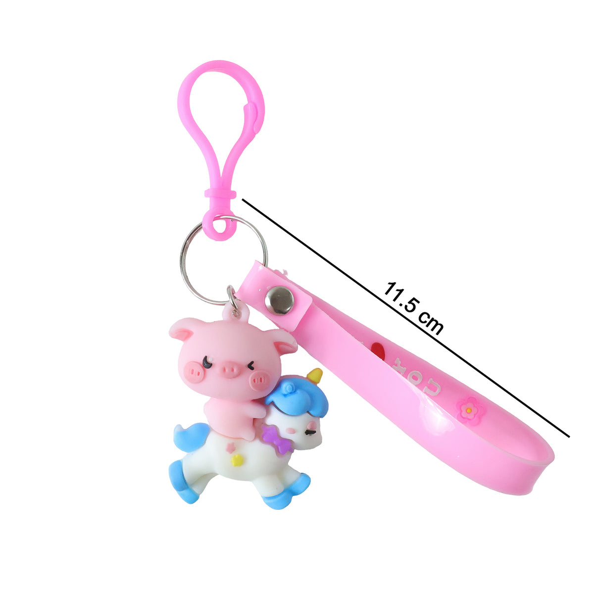 Cute Pig on Unicorn Cartoon Keychain (1 Pc) - Happy Price - Image 5