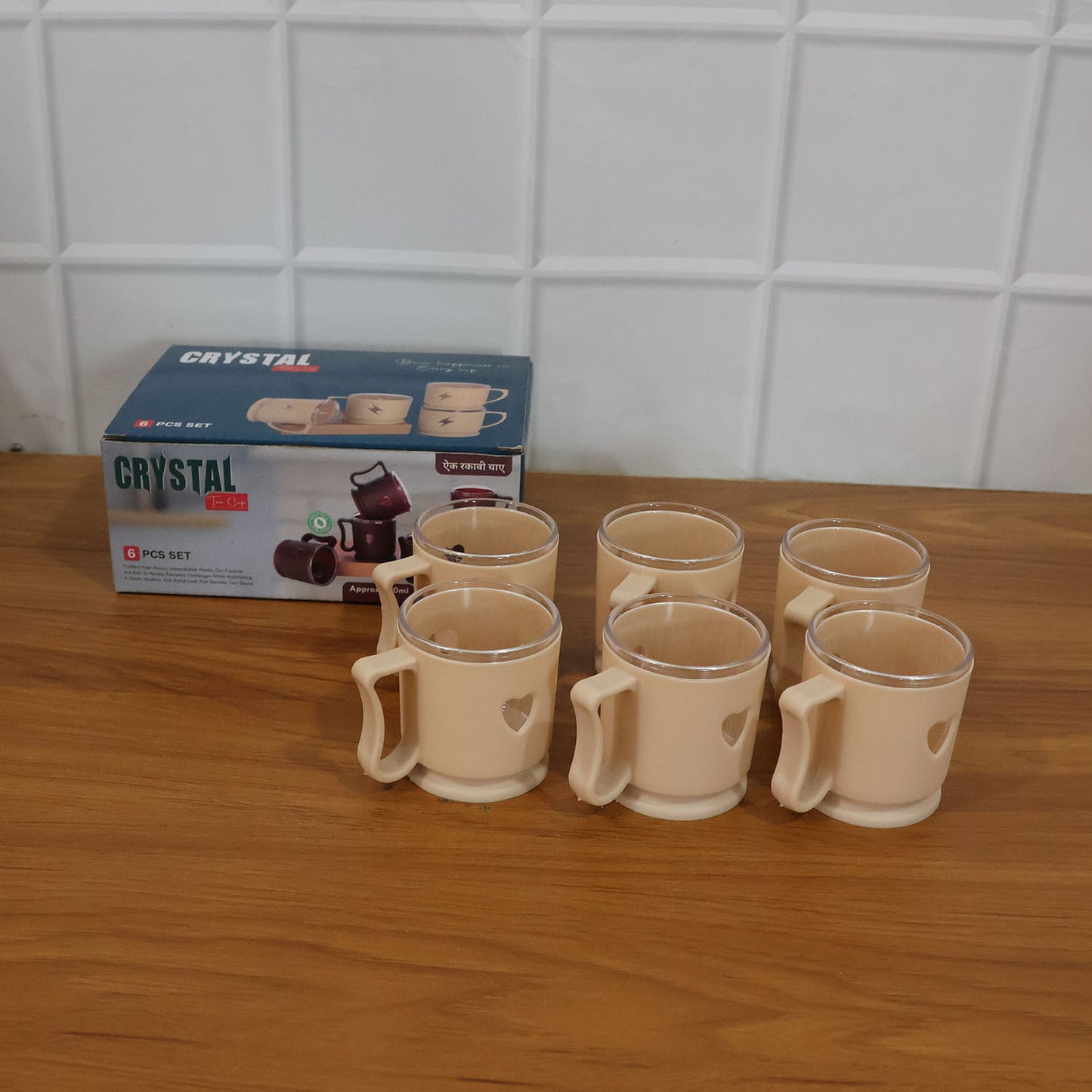 Mini Tea Coffee Mugs Set - 100ml, 6 Pc, Heart Design - Happy Price - Image 7