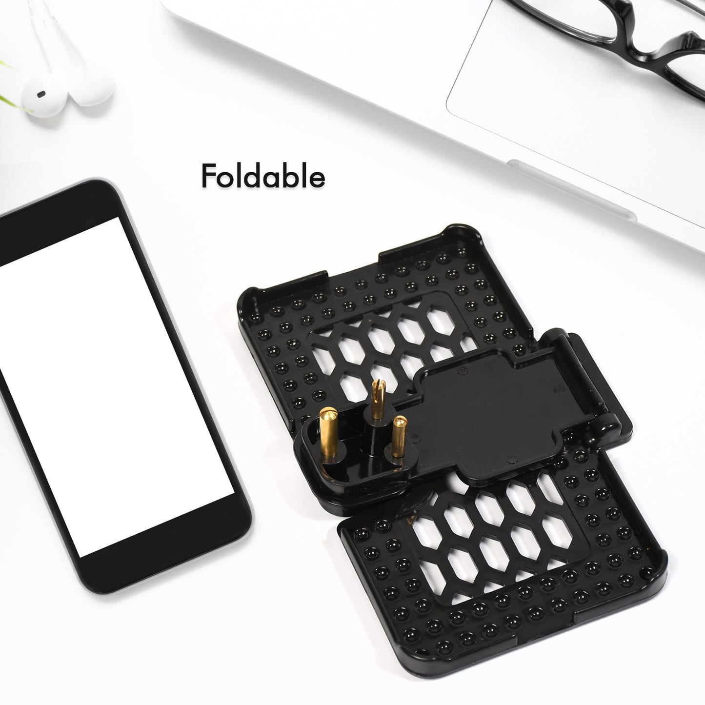 Multi-purpose Wall Holder Stand For Charging Mobile Just Fit In Socket And Hang ( Black ) - Happy Price - Image 4