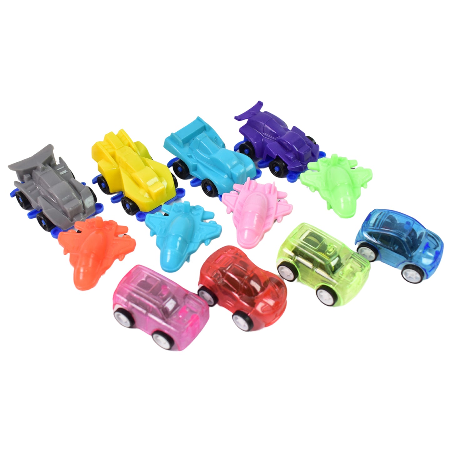 Mini Pull Back Car Aeroplane Plastic Pull Back Car Cartoon Toys (12 Pcs Set) - Happy Price - Image 4