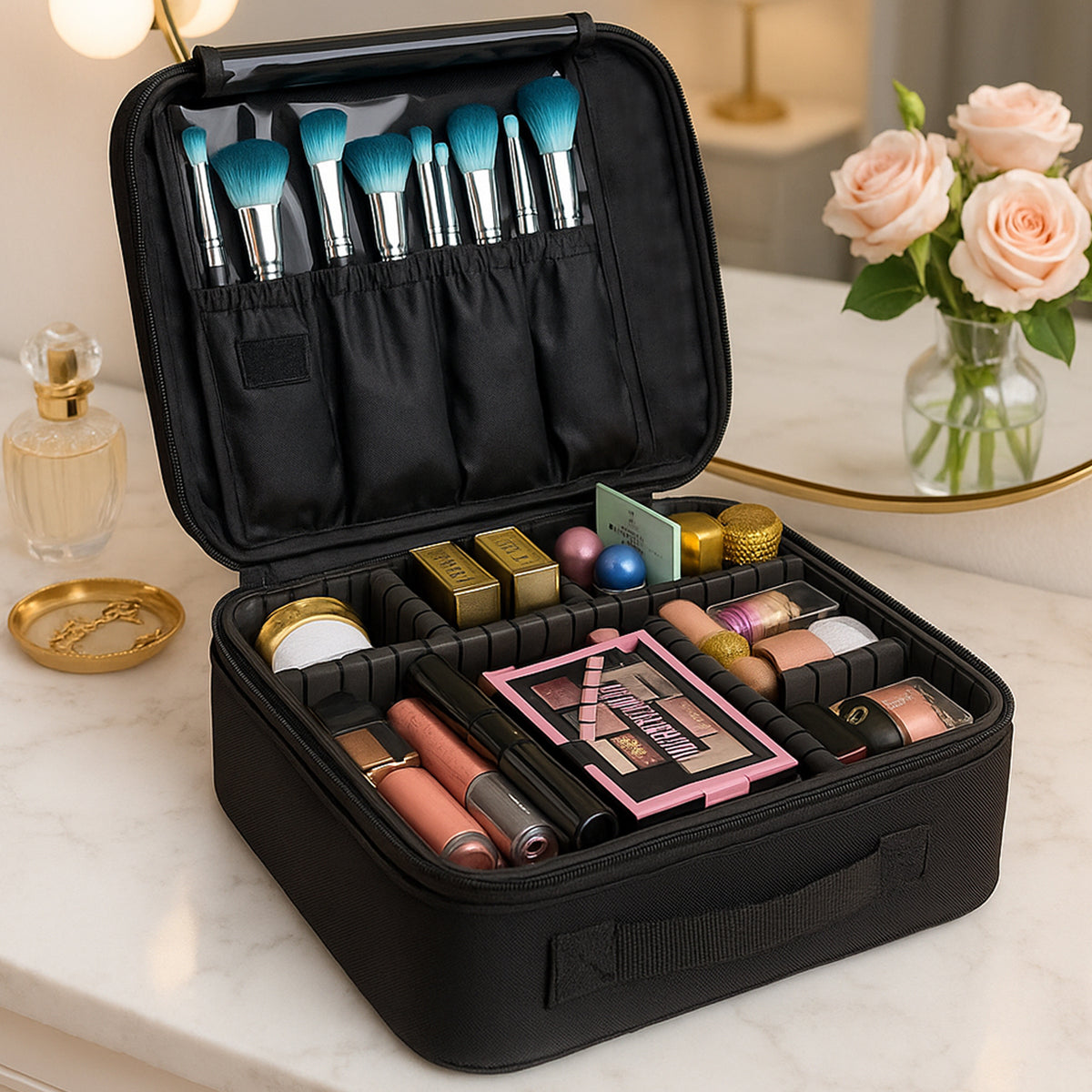 Black Premium Led Light Makeup Organizer Box (1 Pc) - Happy Price - Image 5
