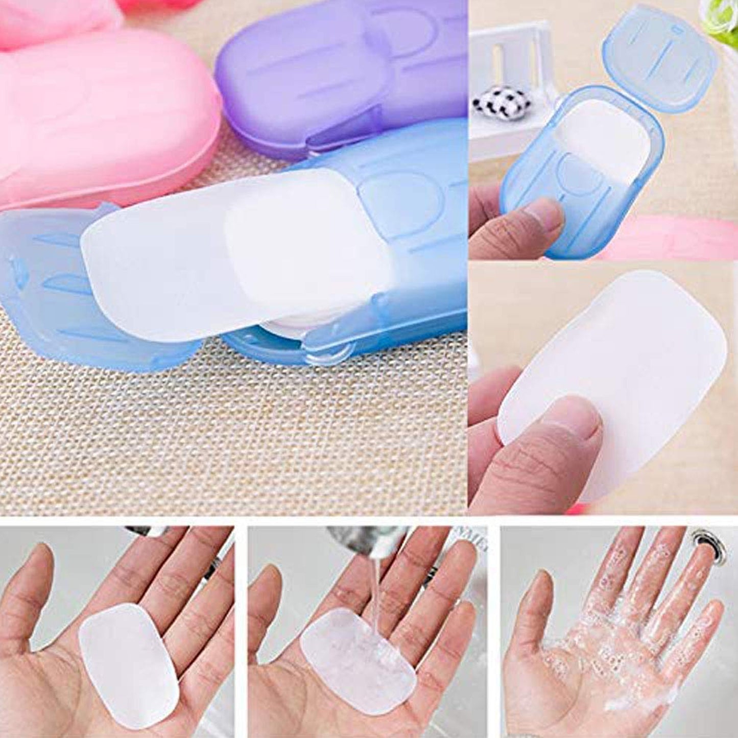 Portable Easy Carry Travel Paper Soap Sheet With Mini Box (20 Sheets In A Pack Approx Mix Color) - Happy Price - Image 7