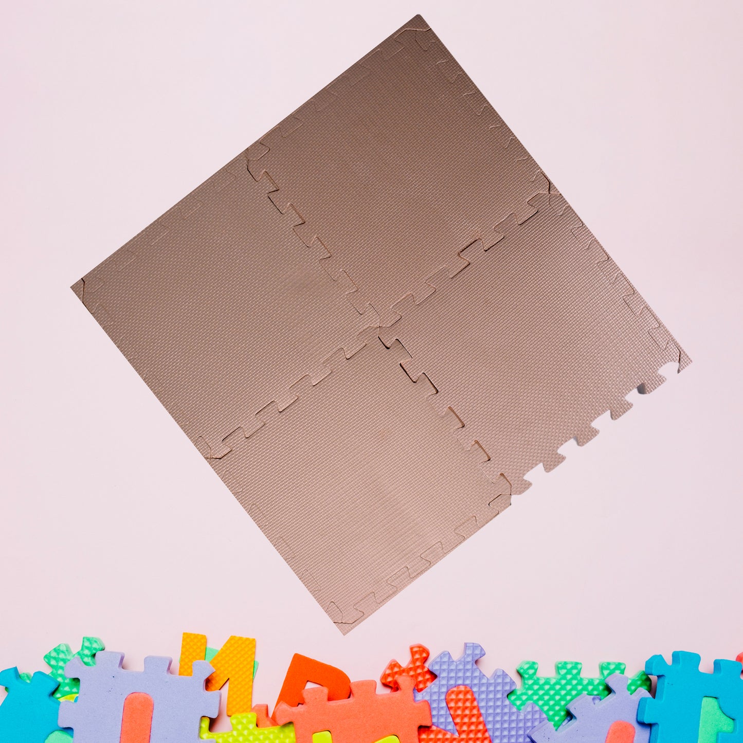Kids Mats For Floor Soft Plush Foam Babies Puzzle Interlocking Play Mats For Crawling Playing Tile Mat Carpet Rug For Infants And Toddlers (Size - 63x63cm Set Of 4pc) - Happy Price - Image 3