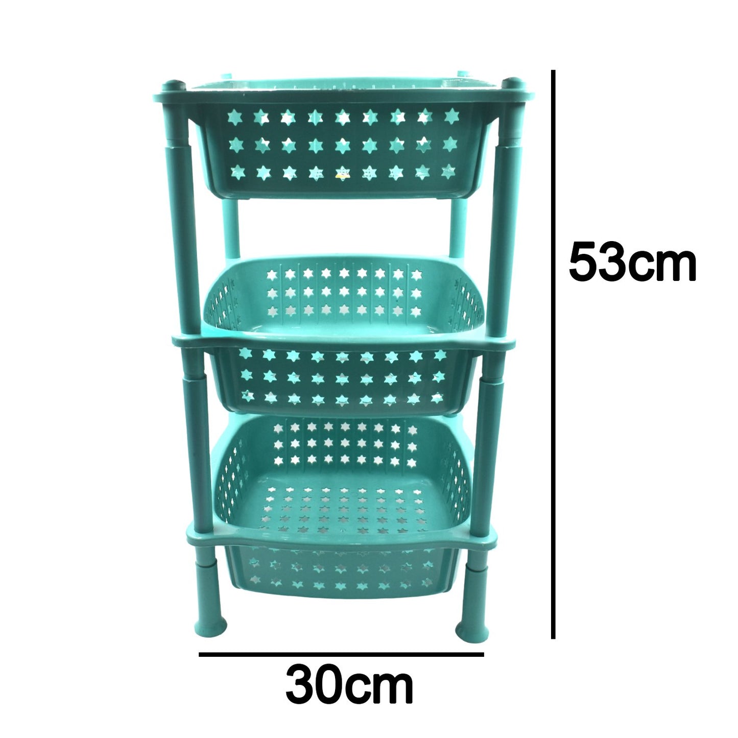 3 Layer Squre Kitchen Trolley Basket - Happy Price - Image 2
