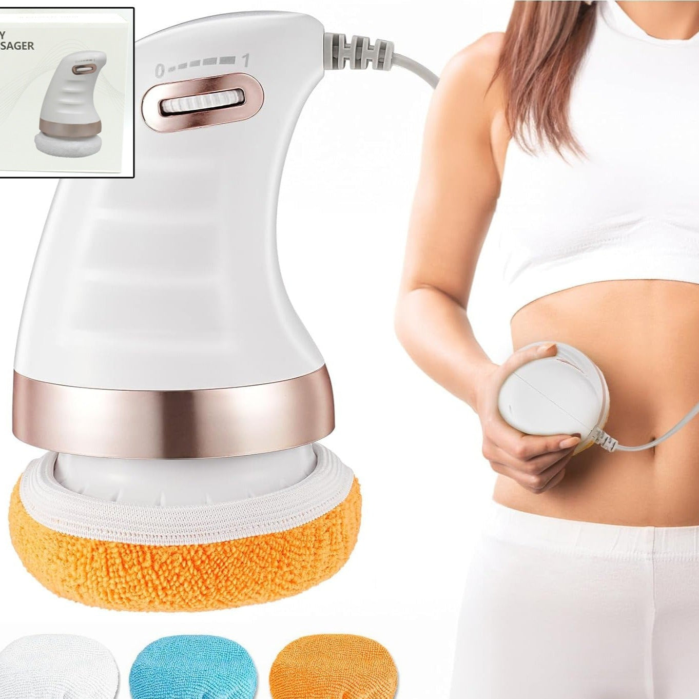 Body Massager Shaping Machine Body Sculpting Massager With 3 Washable Pads Adjustable Speeds Electric Handheld Massager For Belly Waist Legs Arms Butt (1 Pc) - Happy Price - Image 1
