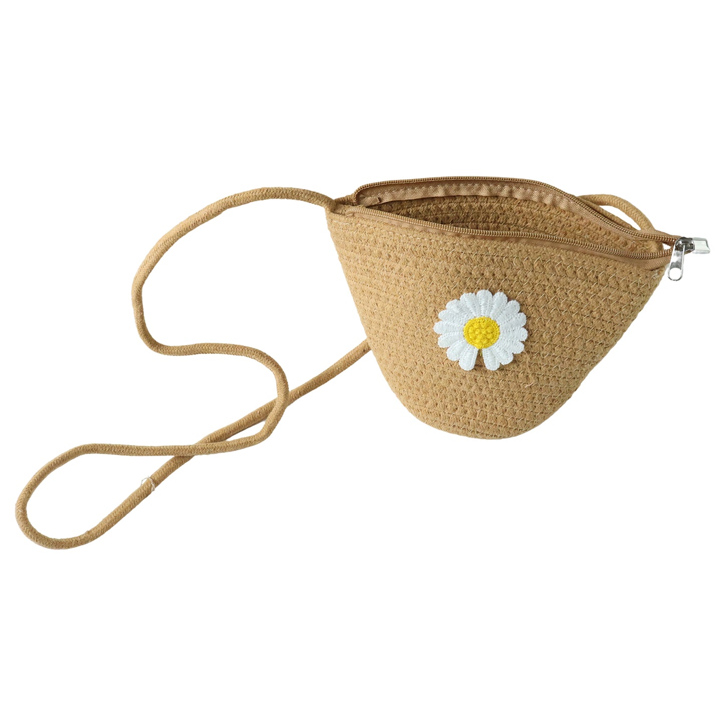 Jute Floral Crossbody Sling Bag - 1 Pc, 17x23 Cm - Great Price - Image 3