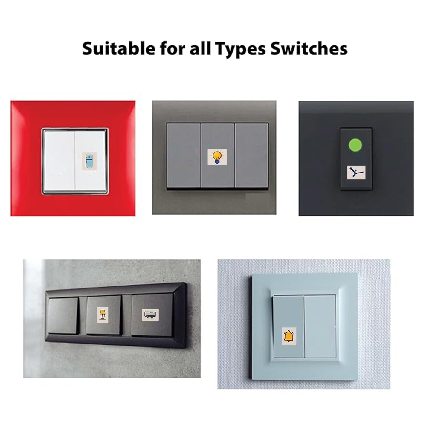 Pack of 10 Smart Switch Icon Sticker Sheets for Home & Office - Happy Price - Image 6