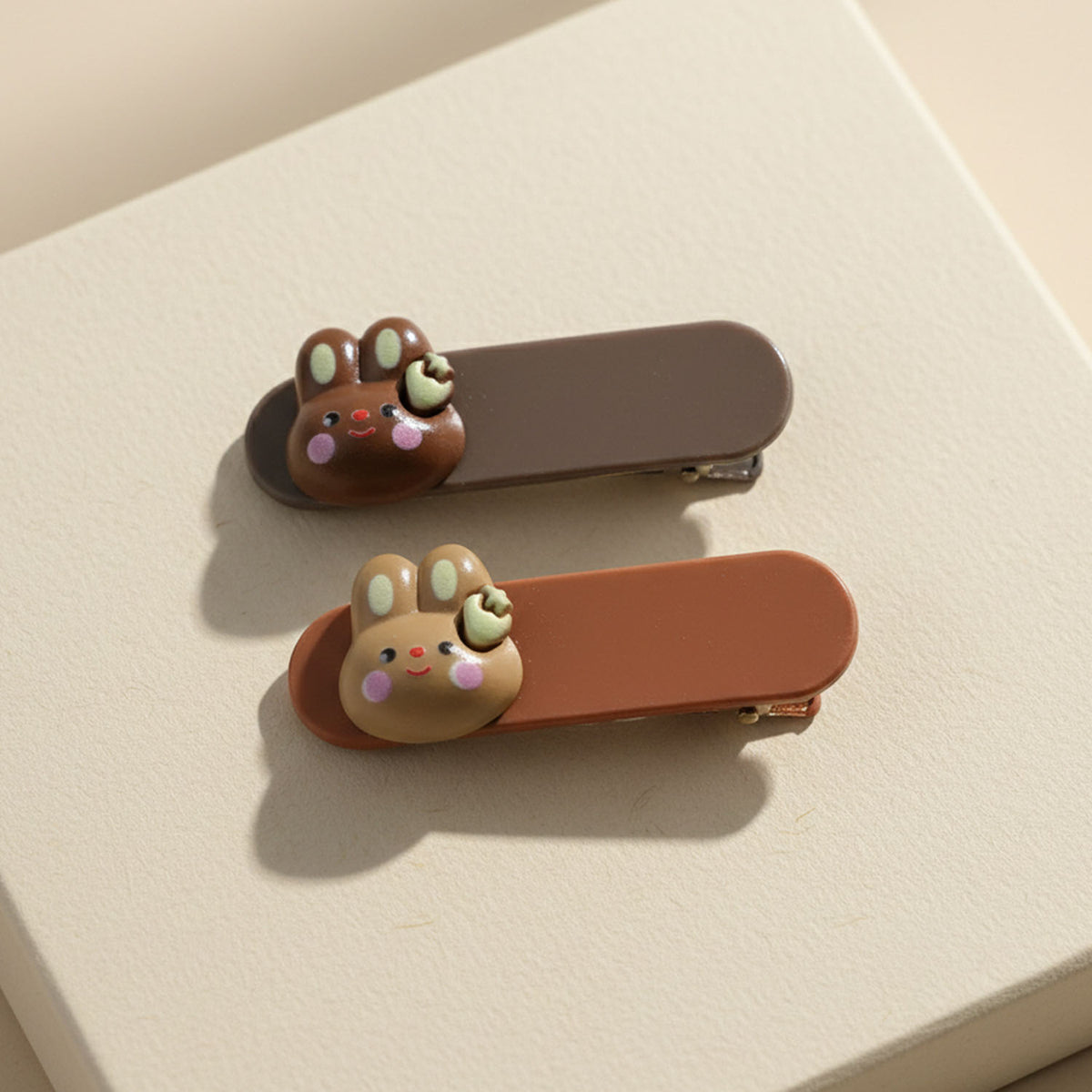 Cute Bunny Face Hair Clips Set - 4 Pc Decorative Snap Clips for Women & Girls - Happy Price - Image 6