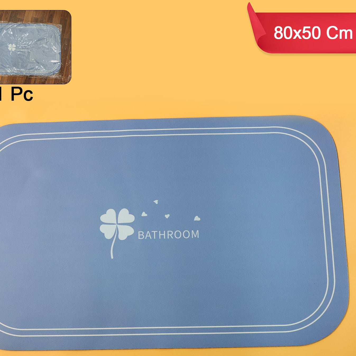 Anti-Slip Bathroom Floor Mat - 80 x 50 cm (1 Pc) - Happy Price - Image 1