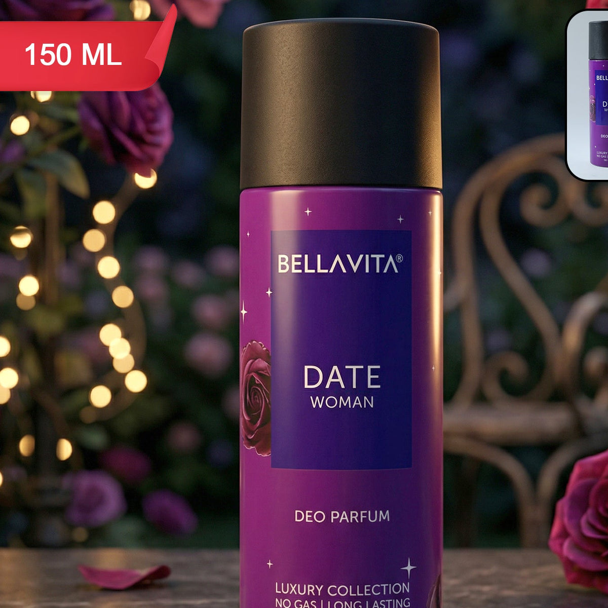 Bellavita Date Woman Deo Perfume Body Spray, Romantic Floral Scent, 150 ML - Great Price - Image 1
