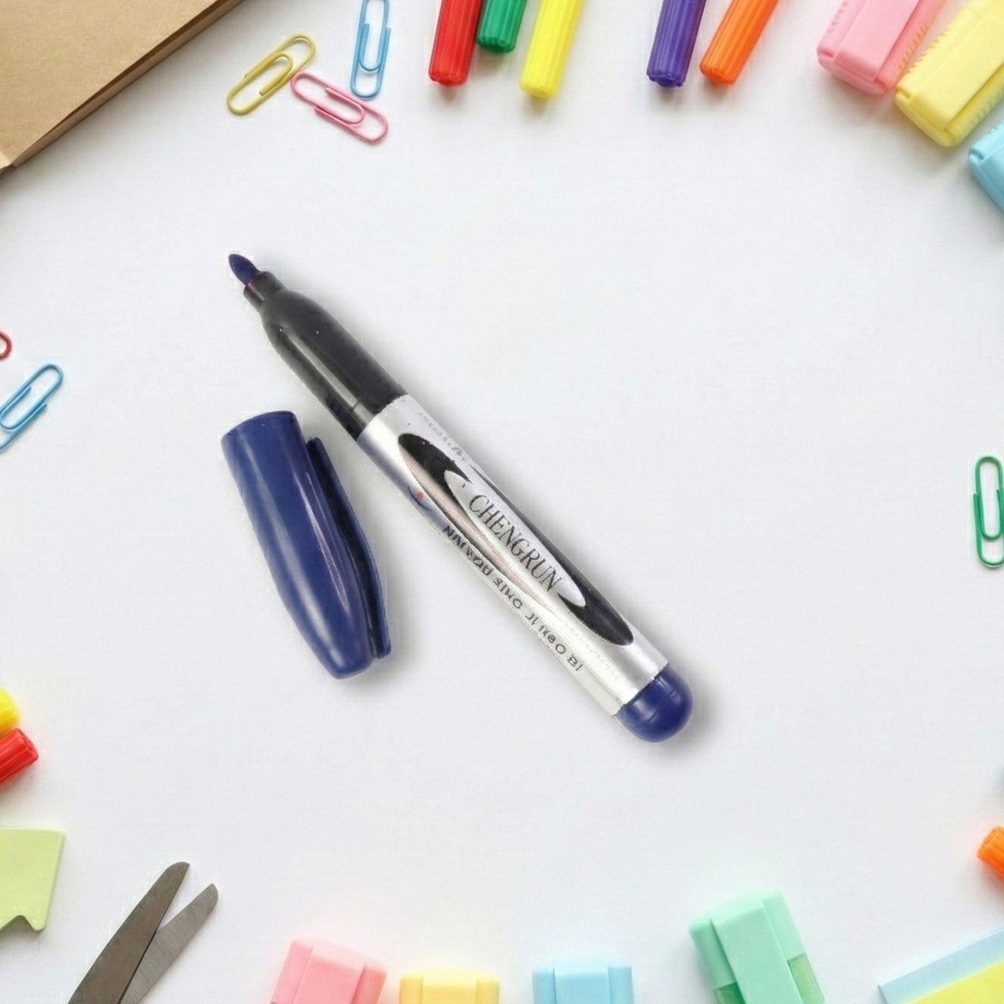 Permanent Blue Marker Pen - Quick Dry, Smudge Proof, Thick Tip (1 Pc) - Happy Price - Image 5