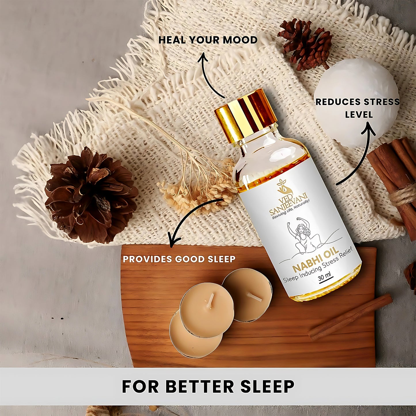 Ved Sanjeevani Nabhi Oil Sleep Inducing Stress Relief (30ml 1 Pc) - Happy Price - Image 5