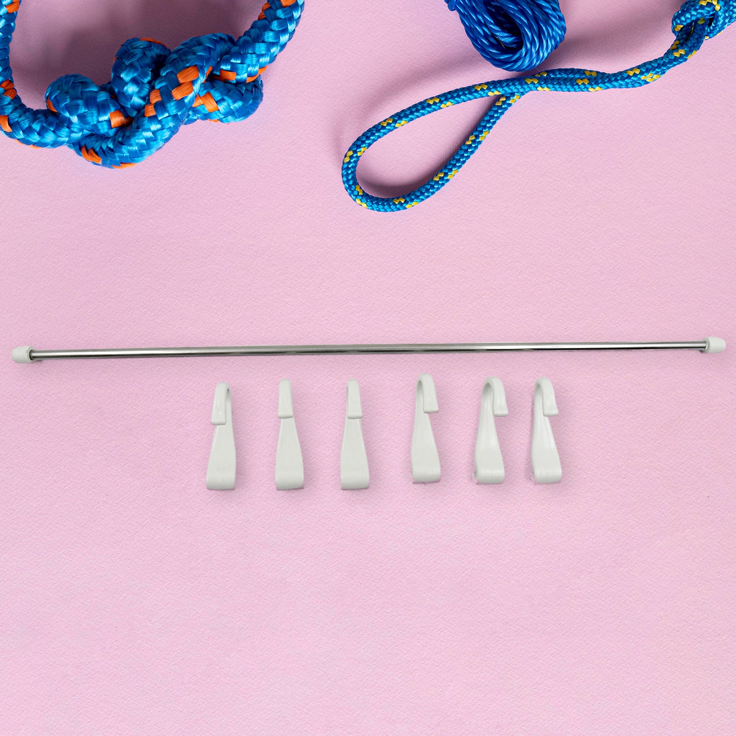 Stainless Steel Utensil Hanger Rail Nail Free Wall Mount With 2 Magic Stickers 6 Plastic Hooks For Kitchen - Happy Price - Image 5