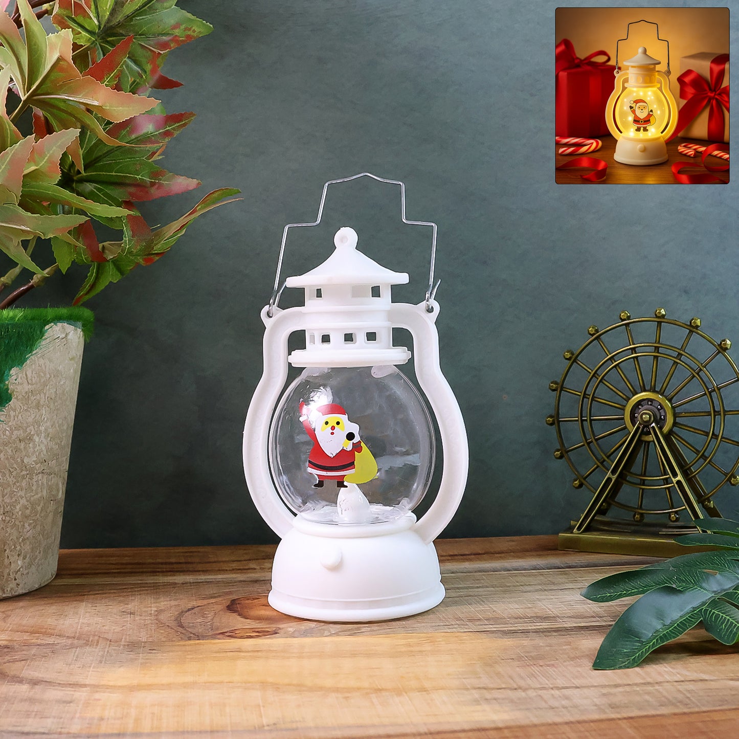 Mini LED Santa Lantern with Handle - Festive Decorative Light (1 Pc) - Happy Price - Image 2