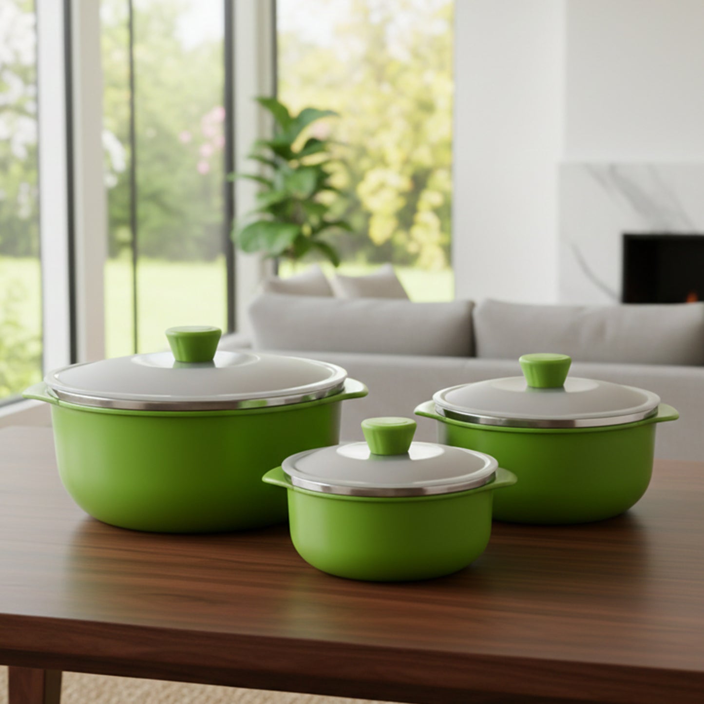 Multipurpose Kitchen Serving Bowl Set of 3 with Lids (1000ml, 1400ml, 2200ml) - Great Price - Image 2