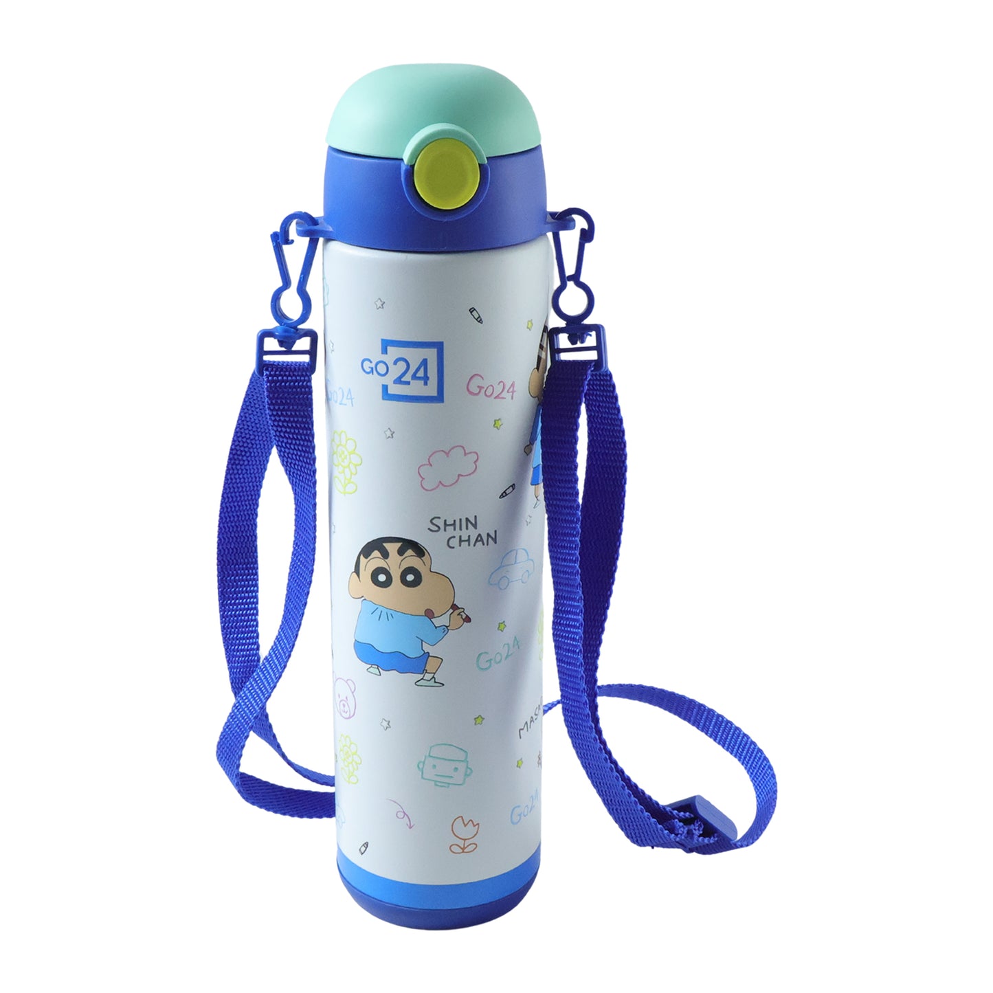 Kids Stainless Steel Water Bottle 500 ML - Leakproof Sipper with Strap - Great Price - Image 3