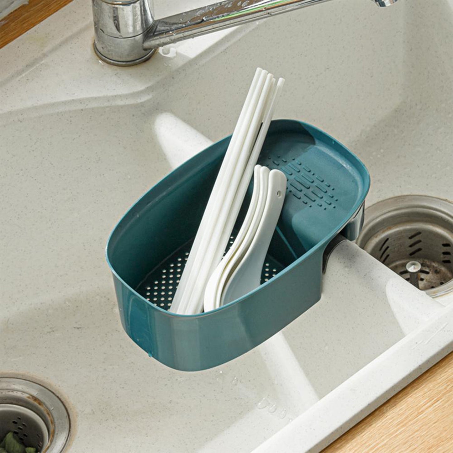 Kitchen Sink Corner Basket for Dish Drying & Vegetable Washing - Happy Price - Image 3
