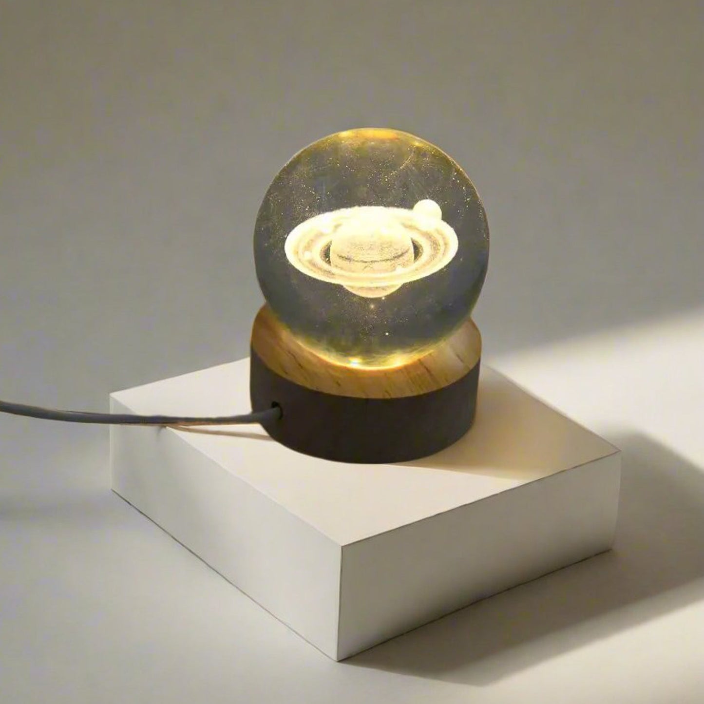 Astronaut 3d Crystal Ball Lamps With Wood Base (1 Pc) - Happy Price - Image 2