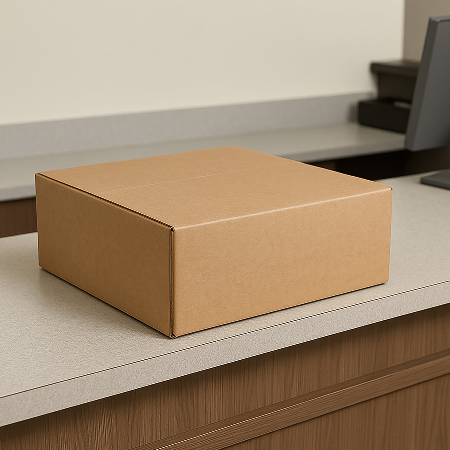 Sturdy Brown Corrugated Box for Secure Packaging - 26x26x6 cm, 1 Pc - Happy Price - Image 3