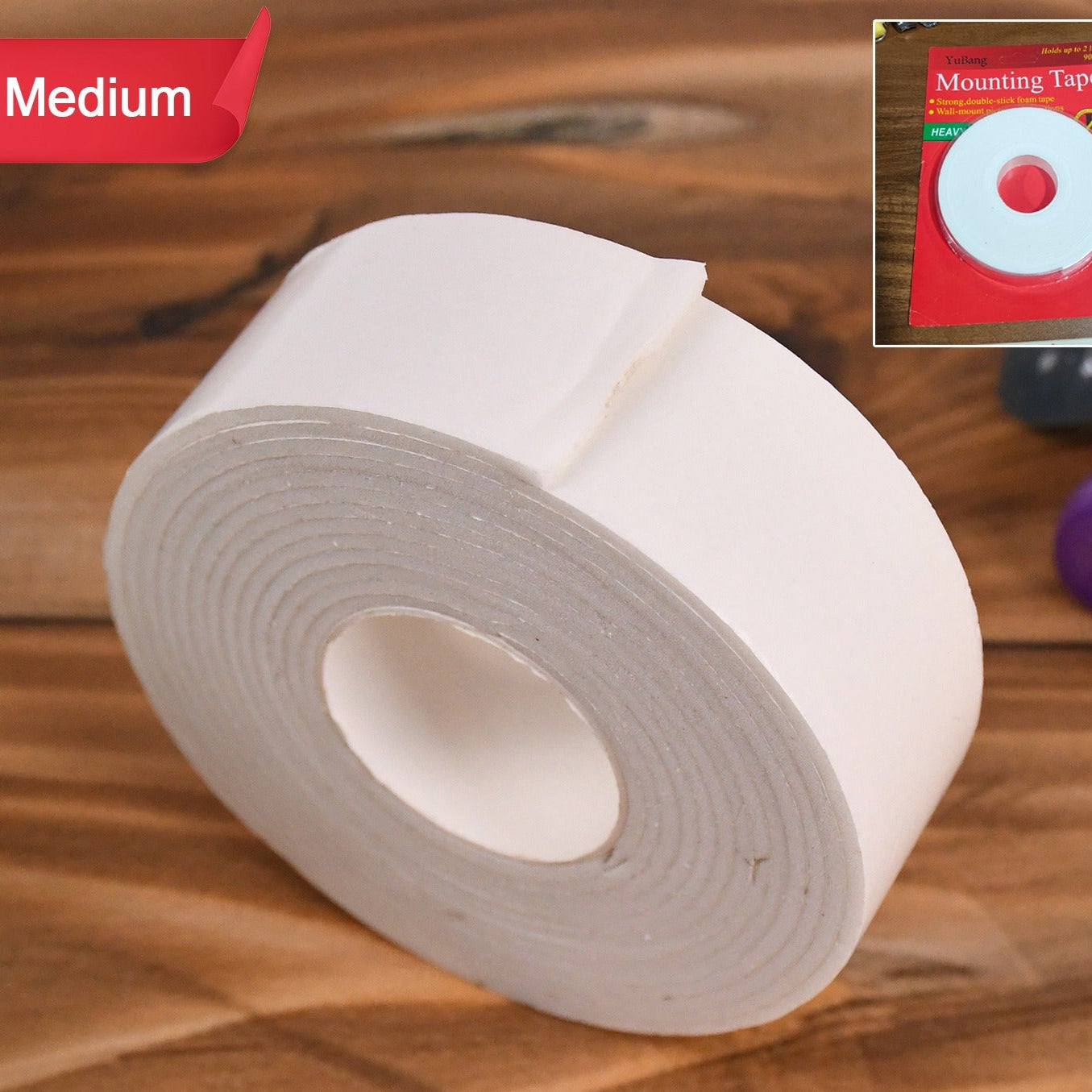 Medium Strong Double Sided Tape Foam Mounting Tape (1 Pc Medium) - Happy Price - Image 1
