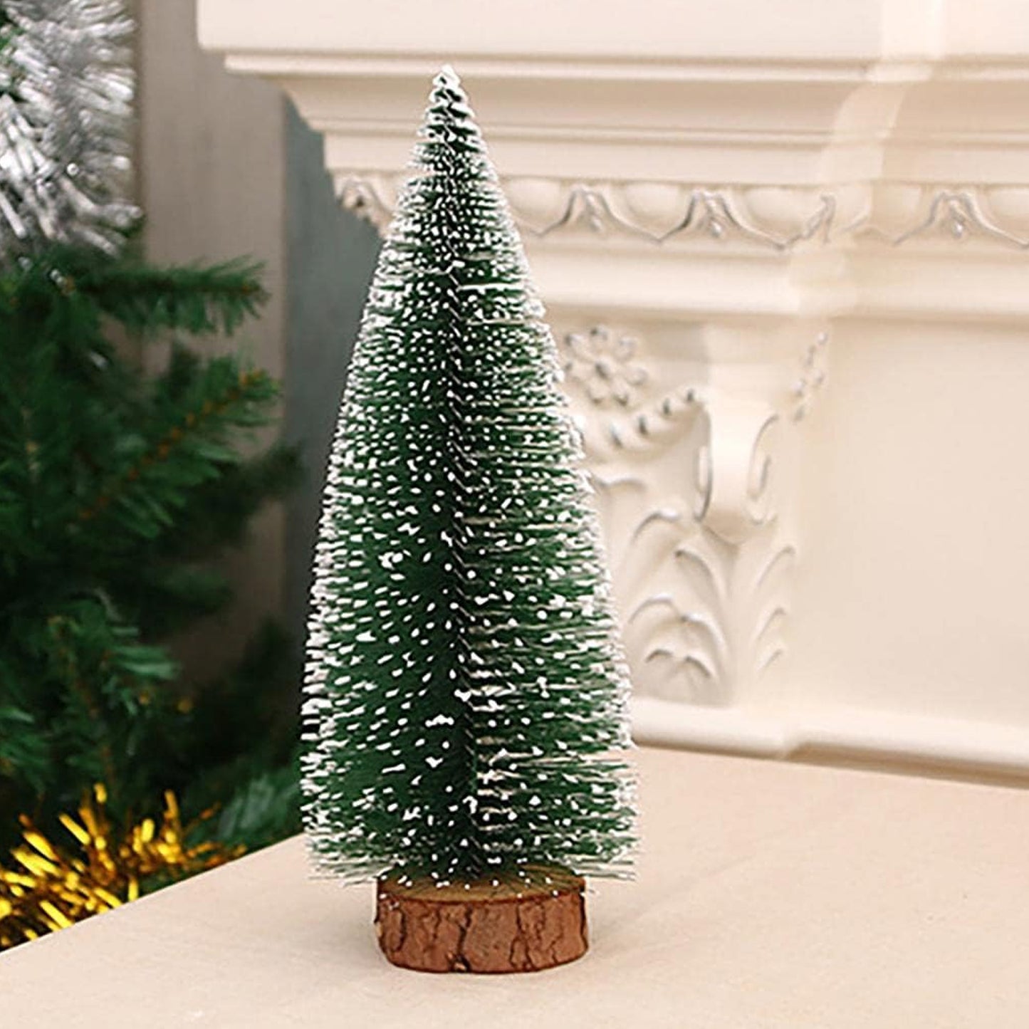 Mini Snow Effect Artificial Christmas Tree with Wooden Base (1 Pc) - Happy Price - Image 7