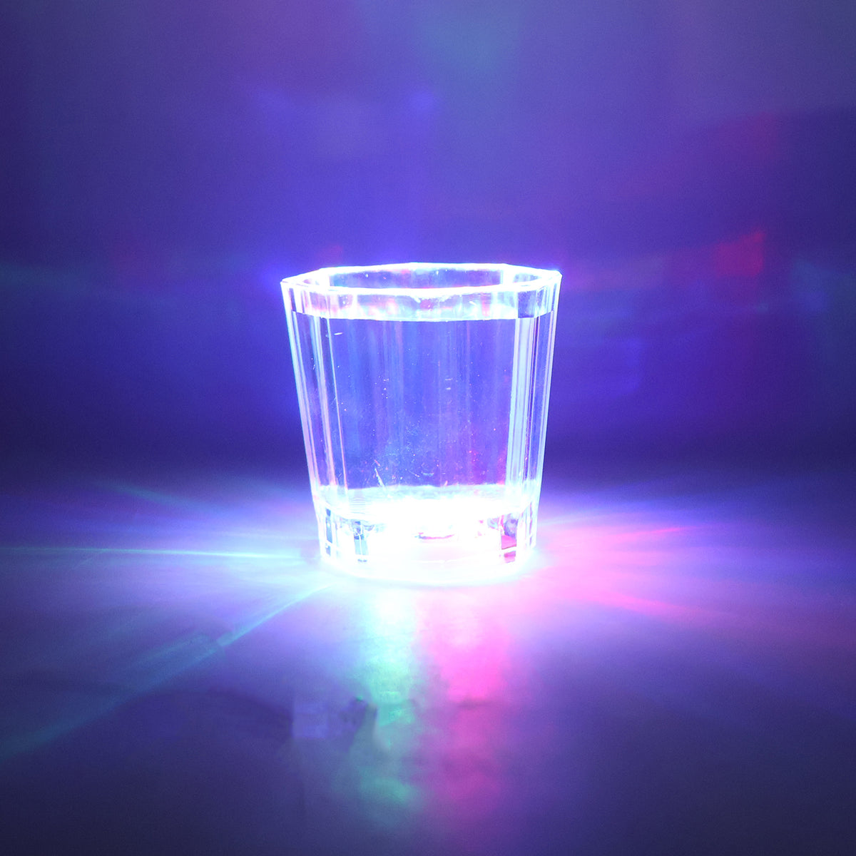 24 Pc LED Light-Up Shot Glass Set - Flashing Multi-Color Plastic Party Glasses - Happy Price - Image 4
