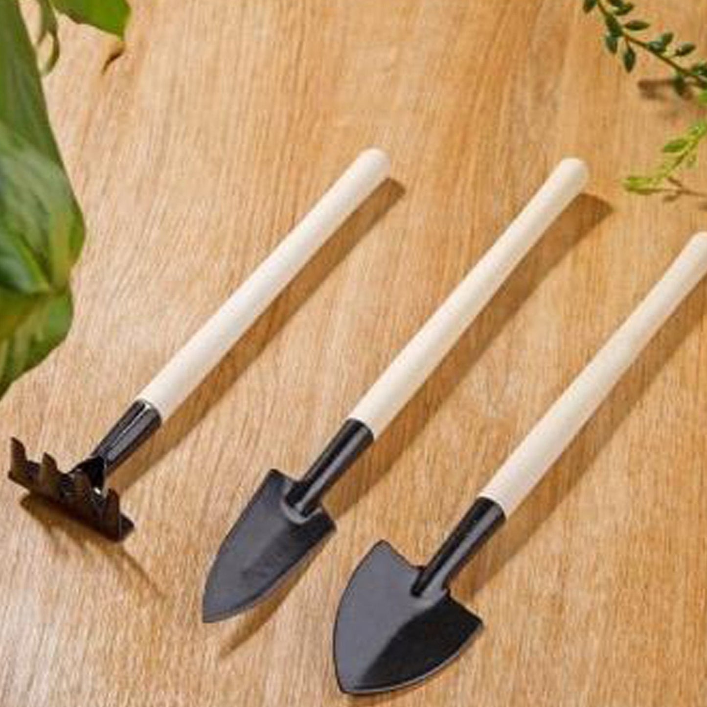Kids Garden Tools Set Of 3 Pieces (Trowel Shovel Rake) - Happy Price - Image 1