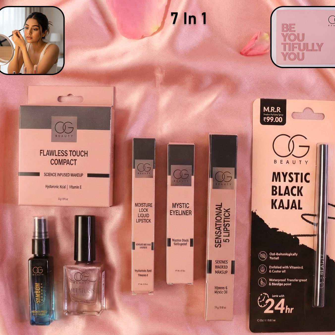 7-in-1 Complete Makeup Kit for Women - Face, Lips, Eyes & Nails Essentials - Happy Price - Image 1