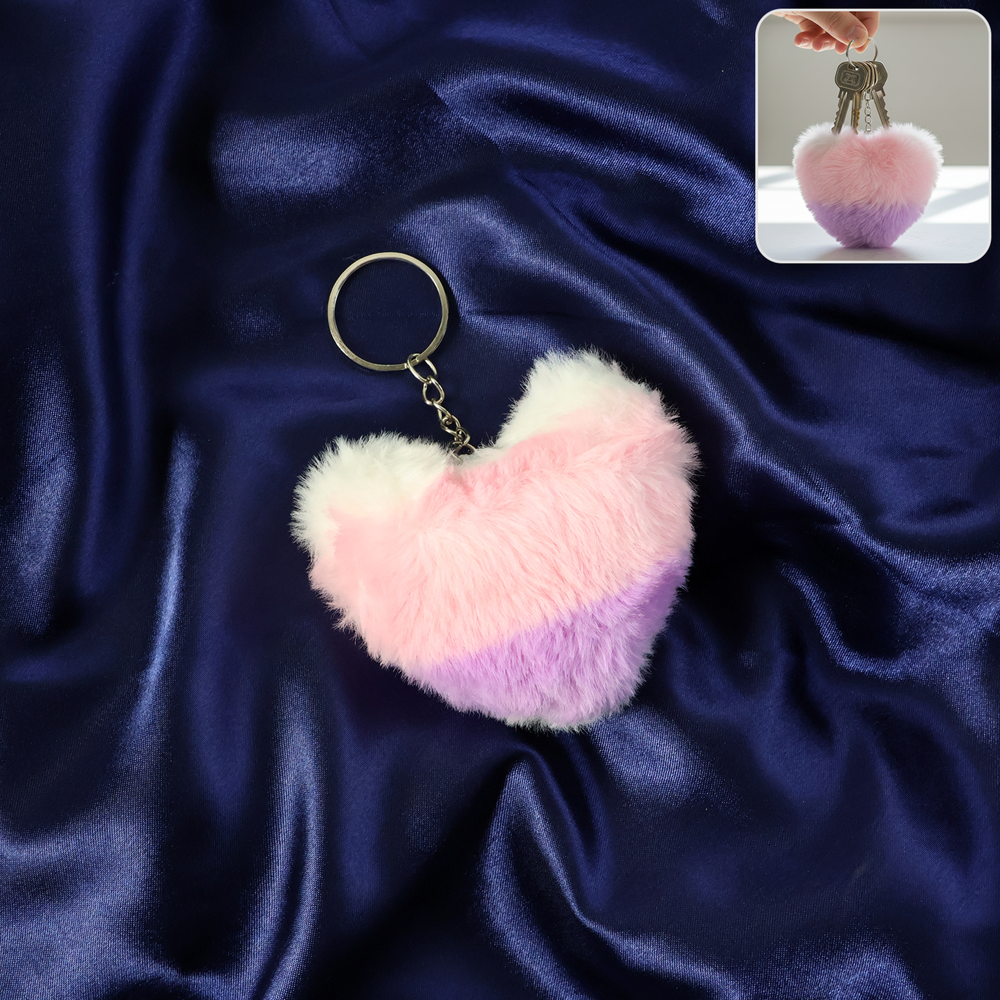 Cute Heart Plush Keychain - 1 Pc - Happy Price - Image 7