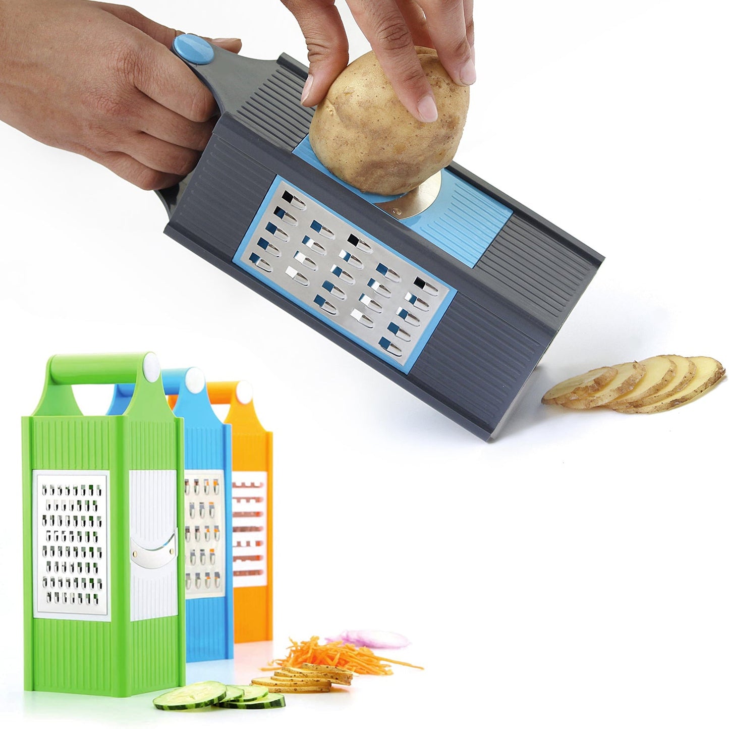 4 In 1 Plastic Vegetable And Fruit Grater And Slicer For Kitchen - Happy Price - Image 6