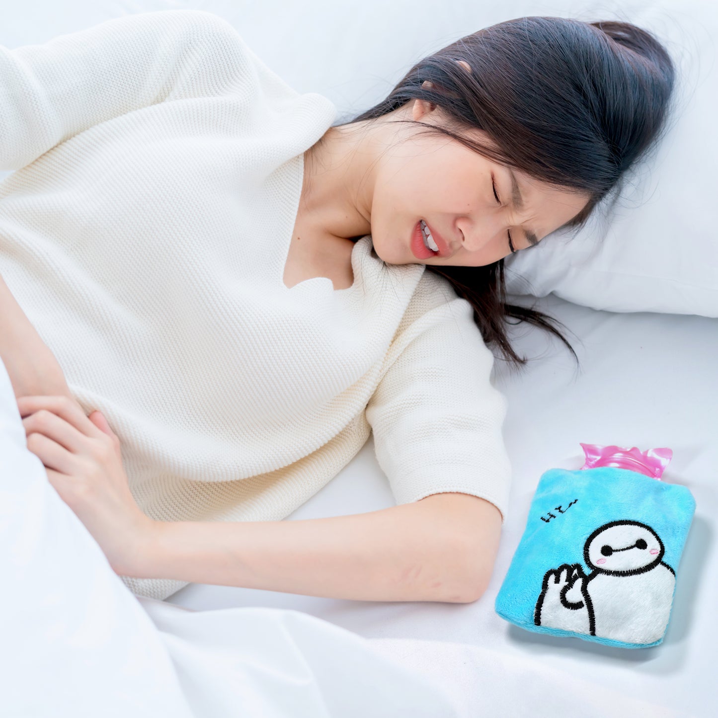 Blue Baymax Small Hot Water Bag With Cover For Pain Relief Neck Shoulder Pain And Hand Feet Warmer Menstrual Cramps. - Happy Price - Image 2